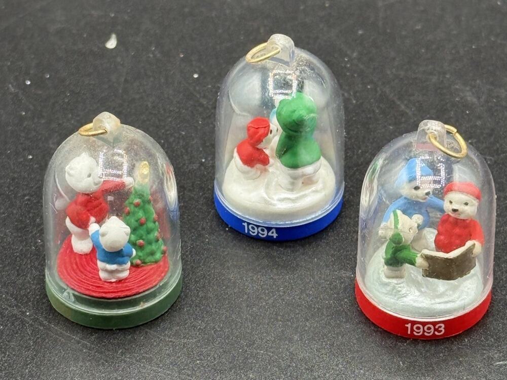 Hallmark The Bearymores 1, 2 & 3 Complete Set Miniature Ornaments No Box -LO22